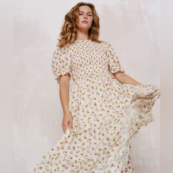 NWT Christy Dawn The Amalia Dress in Cream Garden - Picture 3 of 7